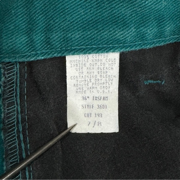 Vintage Roughrider Western Jeans High Waisted Embellished Cut Out Teal Black 24" - Picture 9 of 9